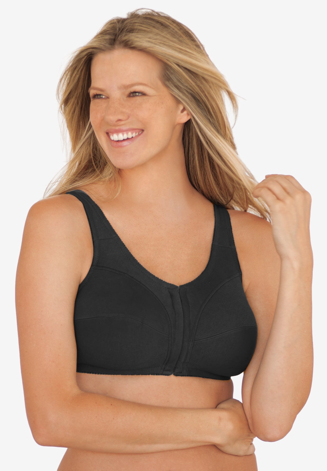 Women's Cotton Front-Close Wireless Bra by Comfort Choice