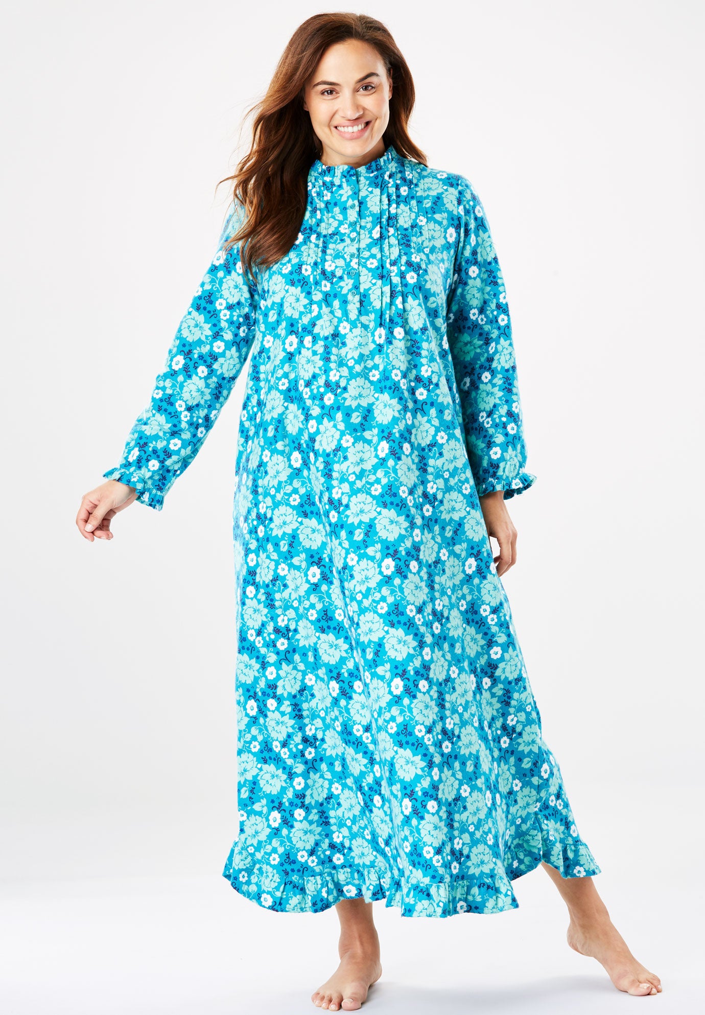 Long Flannel Nightgown by Only Necessities®| Plus Size ...