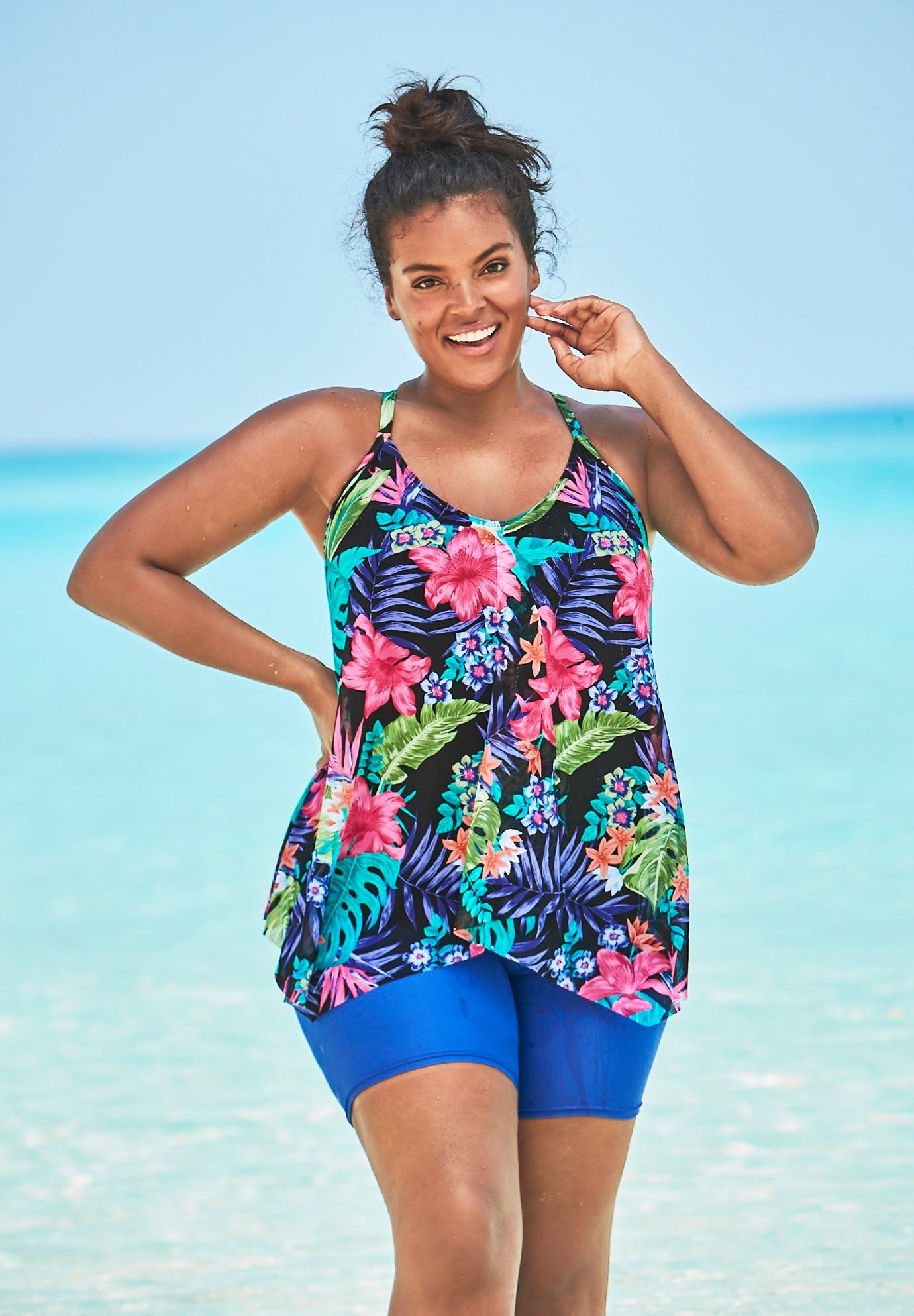 Longer length tankini tops online