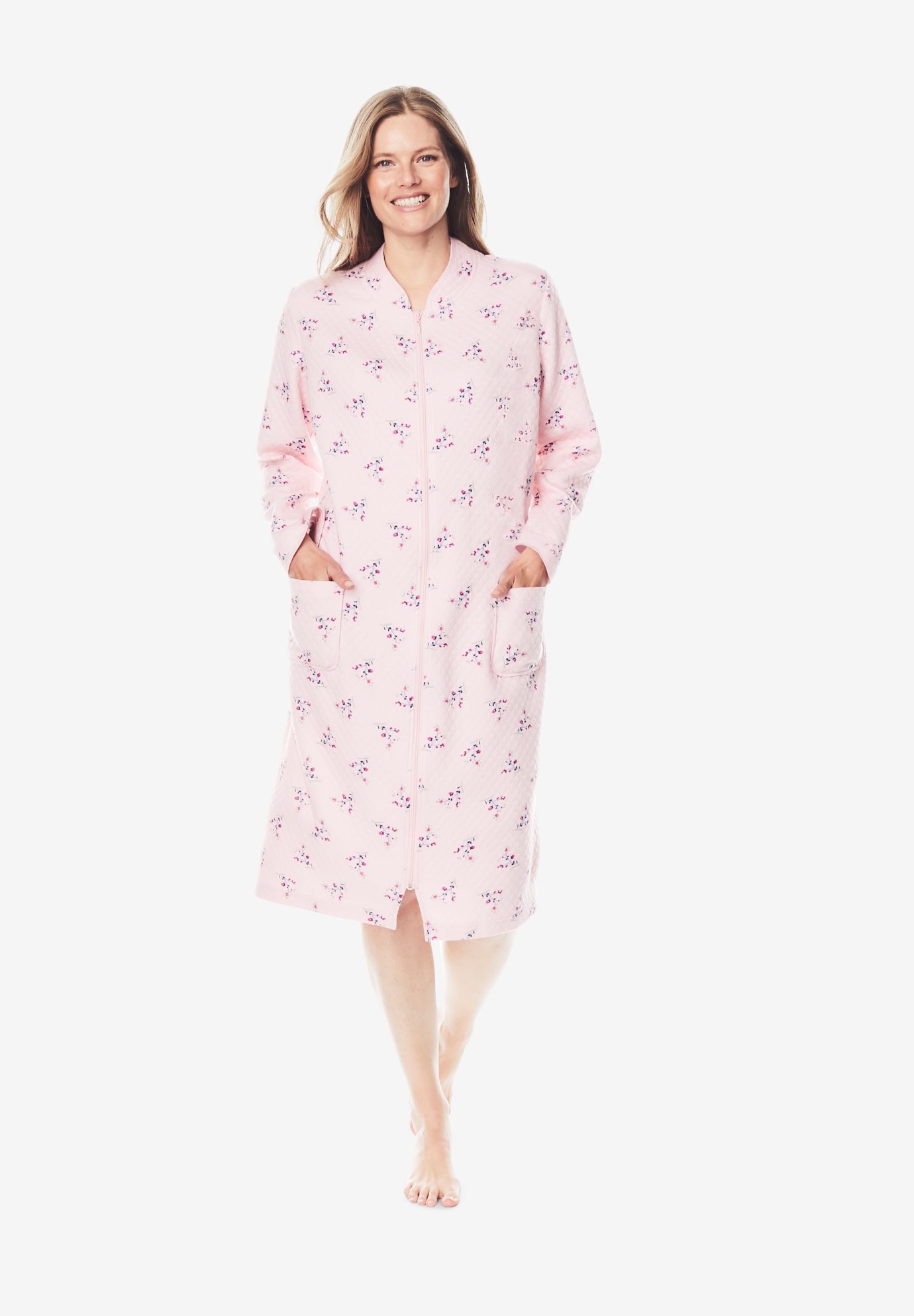 Quilted ZipFront Robe by Dreams & Co.® Jessica London