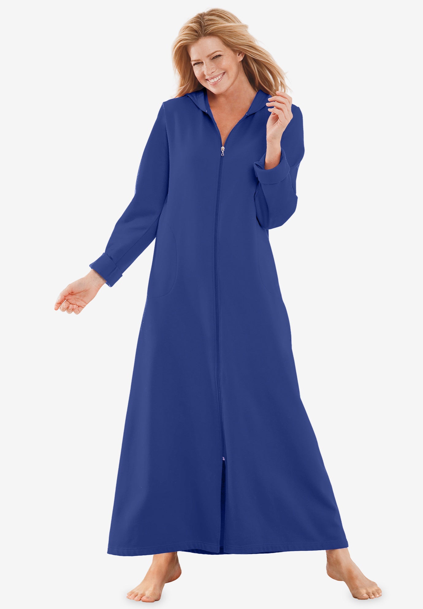 Womens Plus Size Hooded Fleece Robe Dreams /& Co