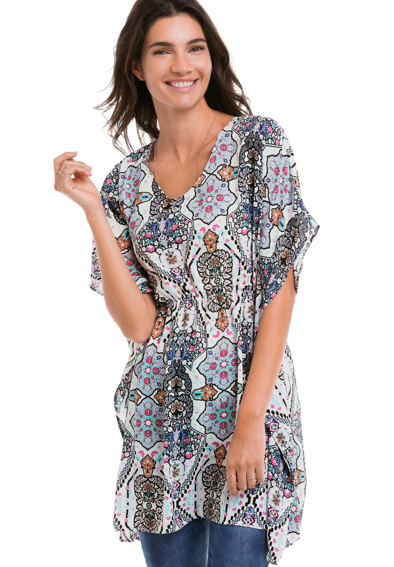 ellos Women's Festival Caftan Tunic Sweater