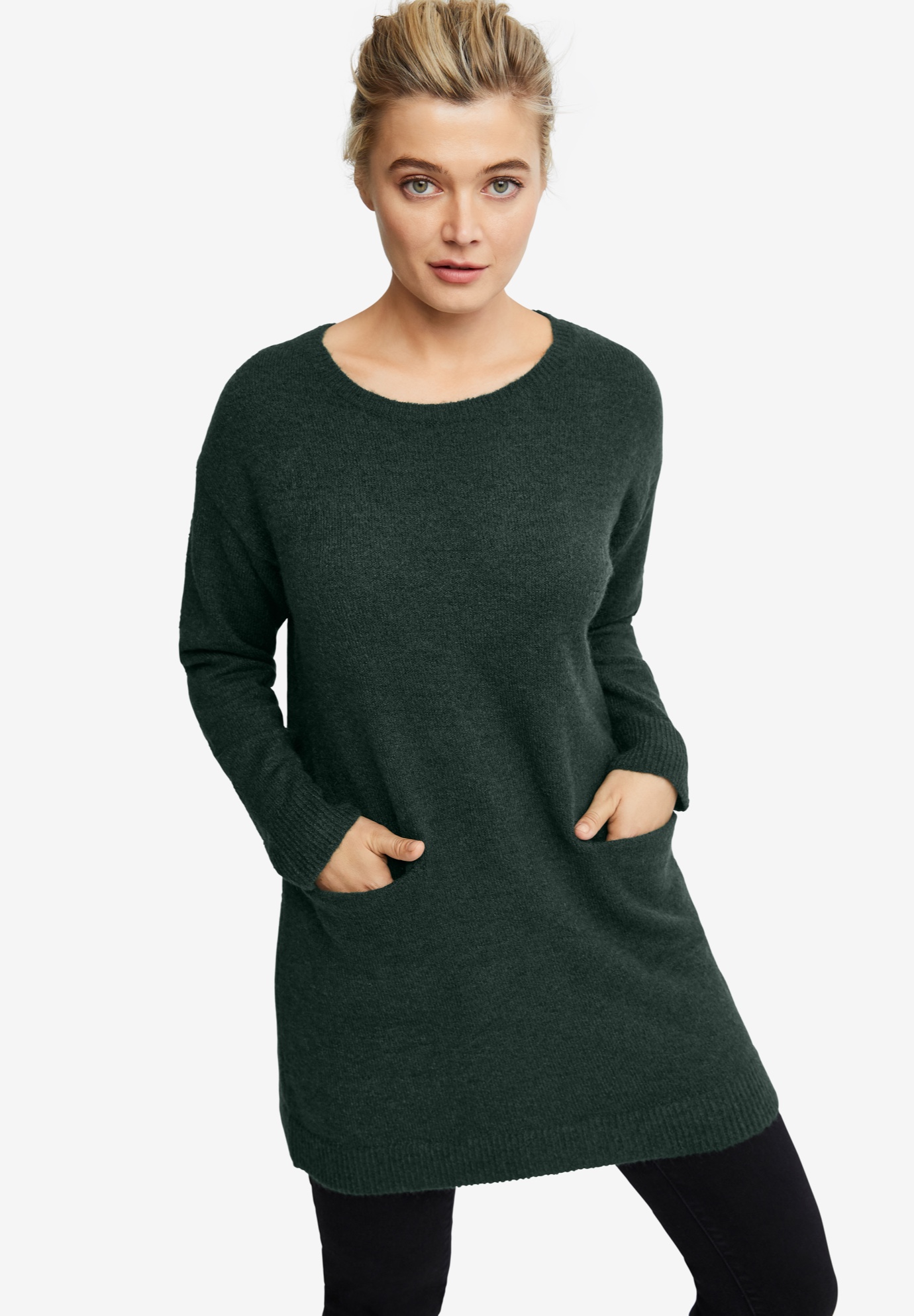 Pullover Pocket Sweater Tunic | Jessica London