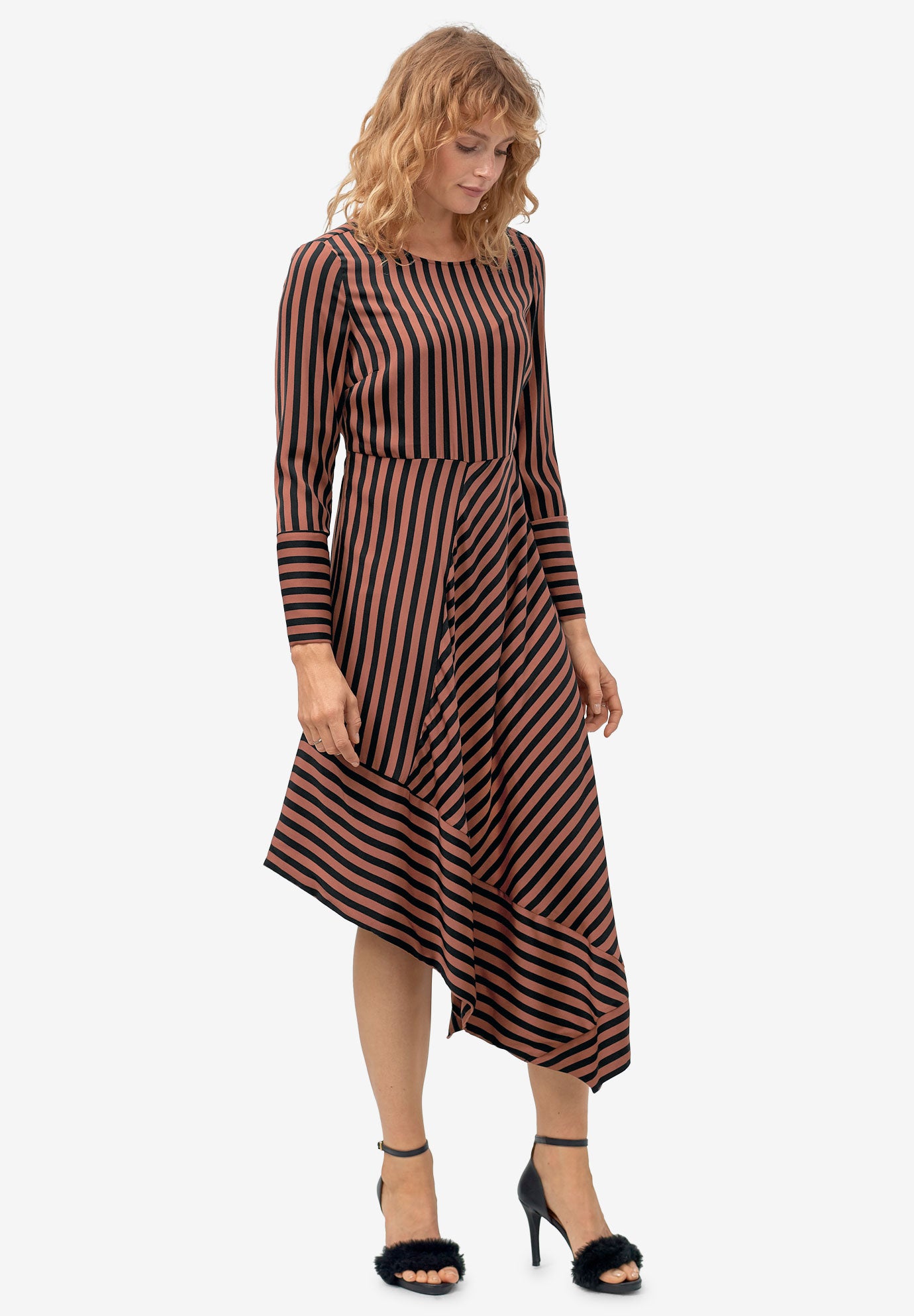 asymmetrical striped dress