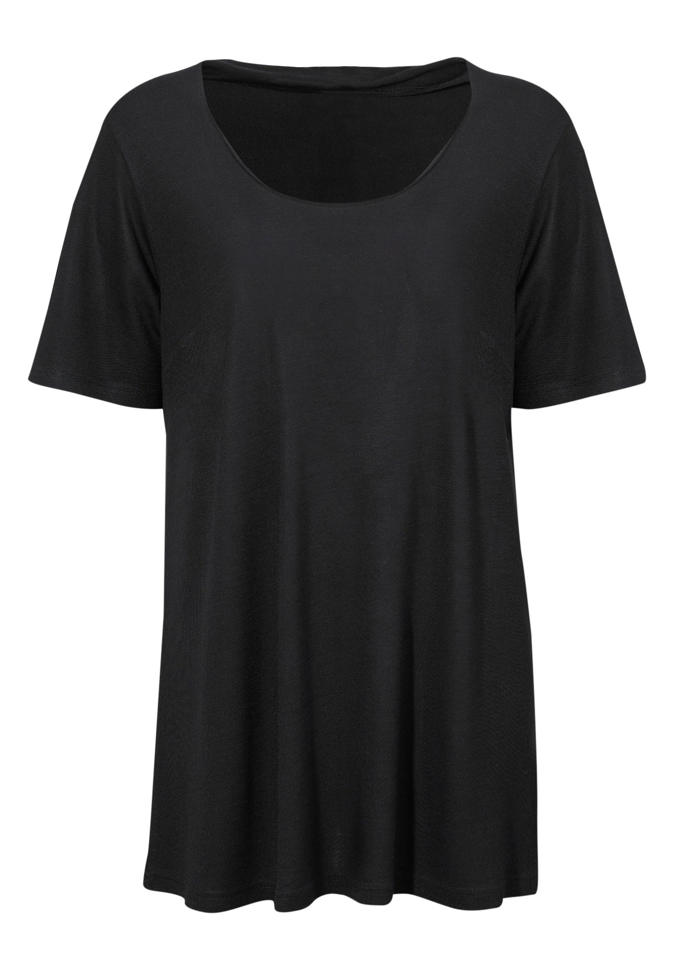 ellos Women's Short Sleeve A-line Tunic Sweater