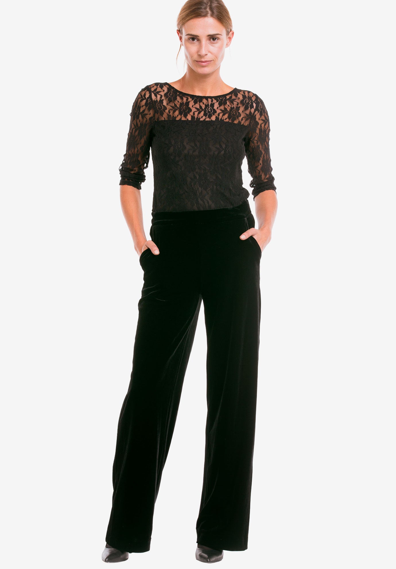 velvet stretch trousers