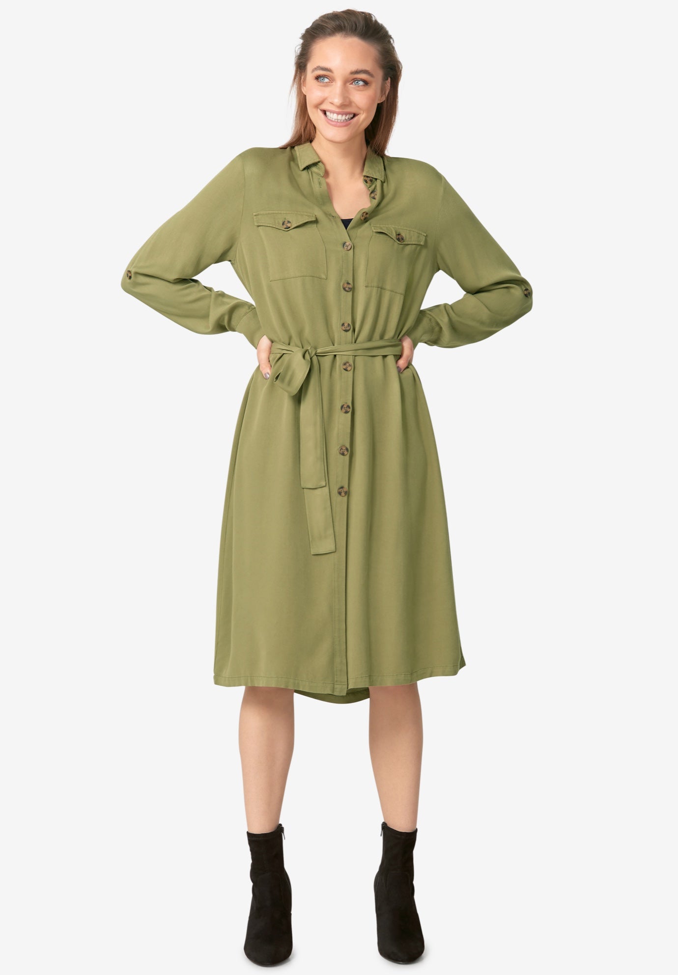Jessica London Womens Plus Size Tencel Open Trench Coat Jessica London Womens Plus Size Tencel Open Trench Coat