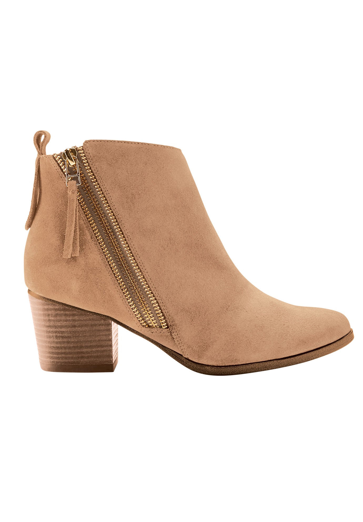 ellos Women's Suede Zip Bootie