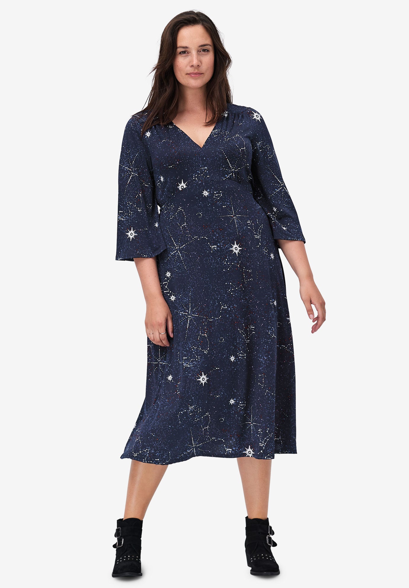 Empire Waist Midi Dress by ellos® Plus Size Dresses Jessica London