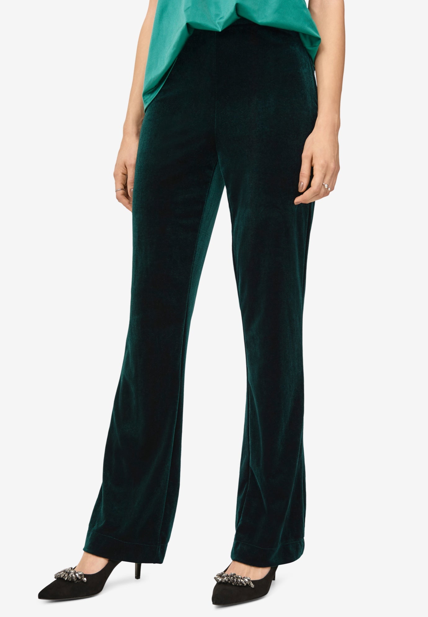 wide leg velvet pants