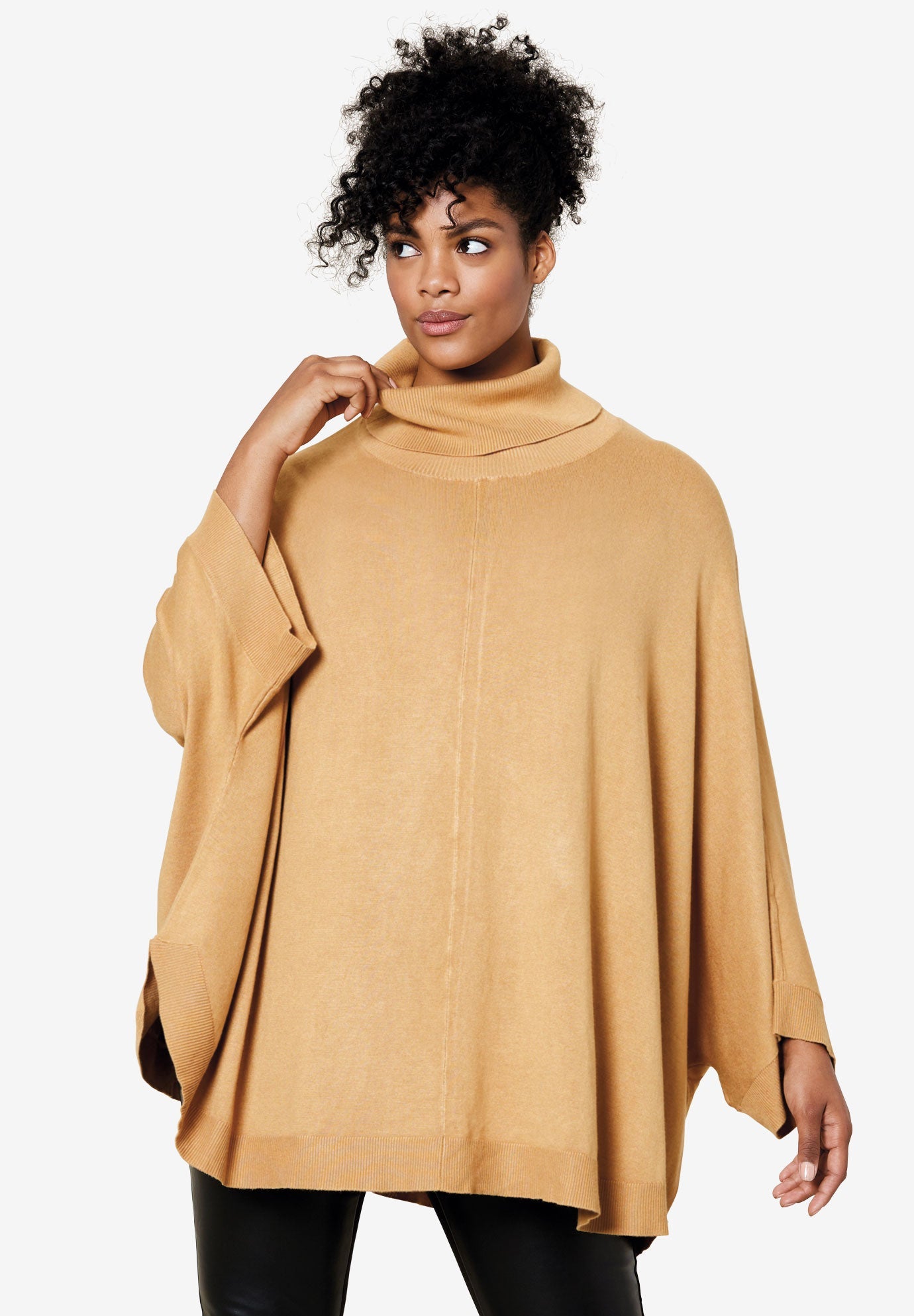 turtleneck poncho