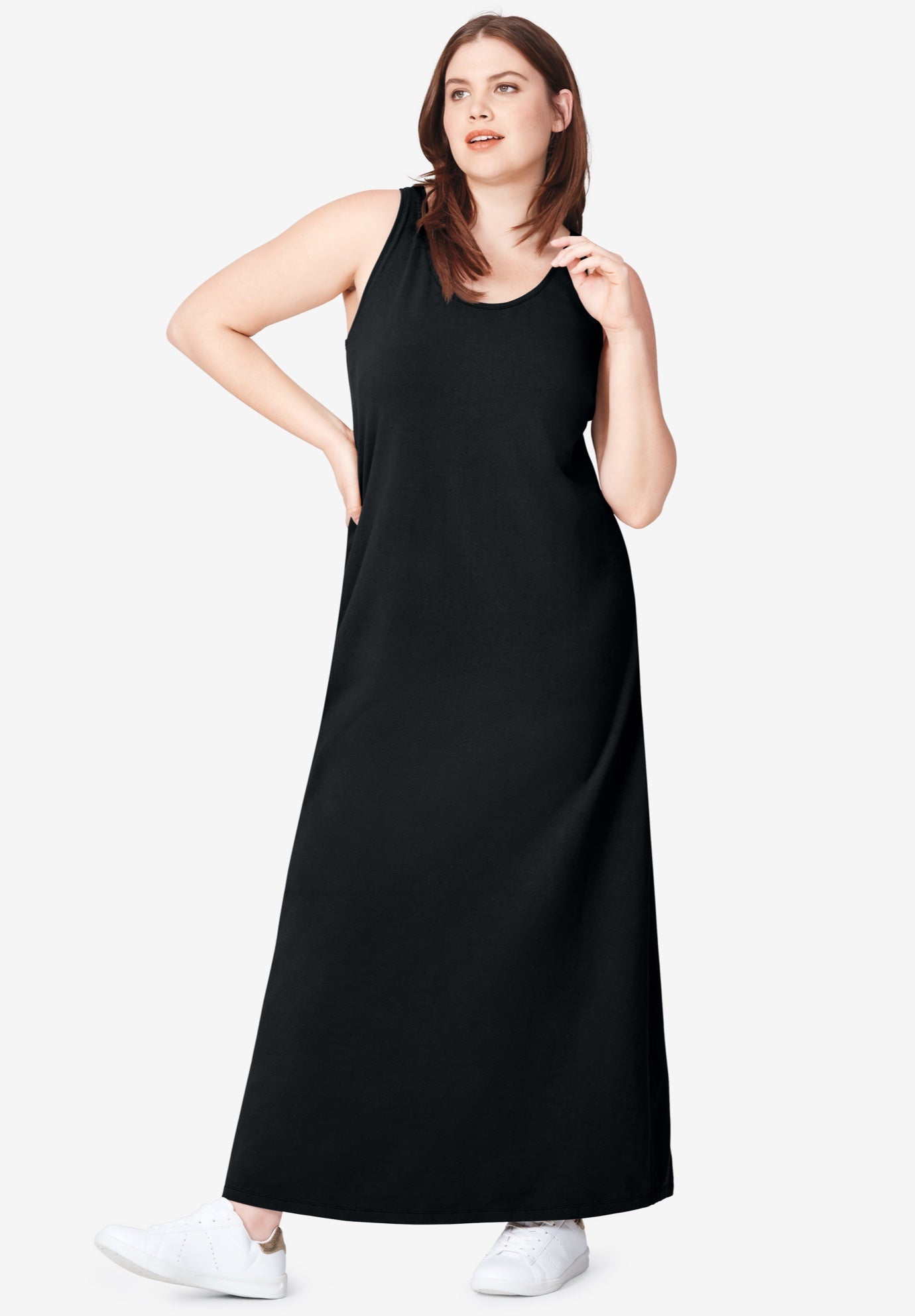 sleeveless knit maxi dress