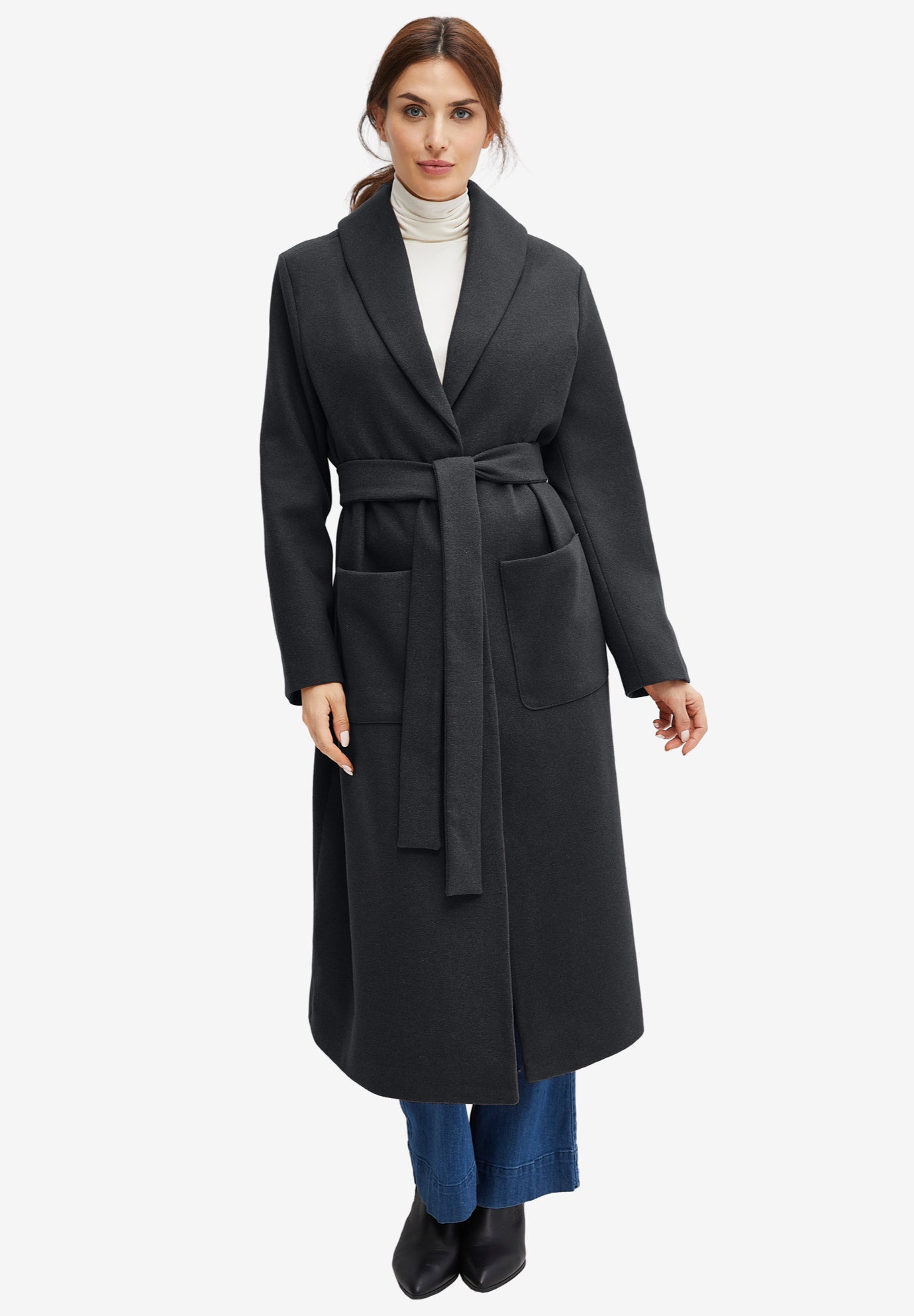 Shawl Collar WoolBlend Coat Jessica London
