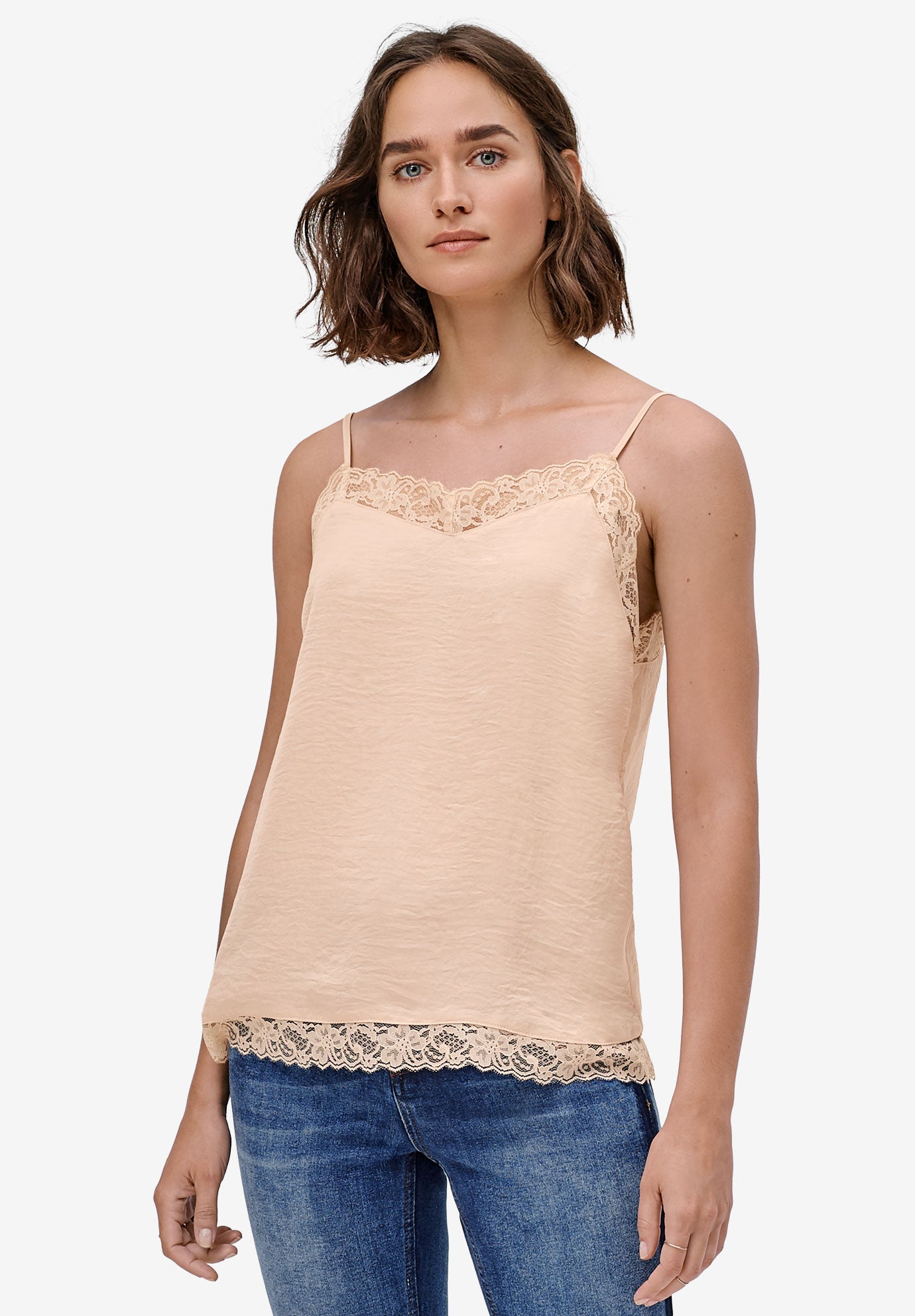 LaceTrim Satin Cami by ellos® Plus Size Tops Jessica London