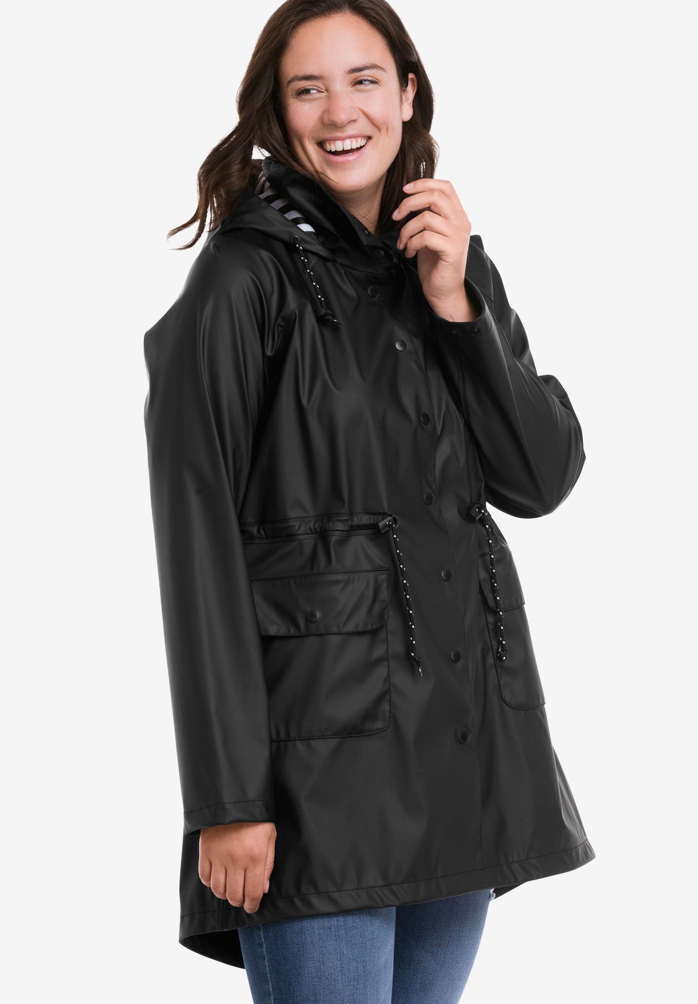Hooded Anorak Raincoat by ellos® Plus Size Coats & Jackets Jessica