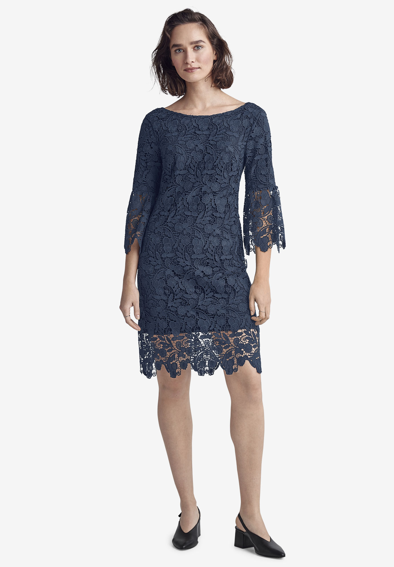 Bell Sleeve Lace Dress by ellos®| Plus Size Dresses | Jessica London