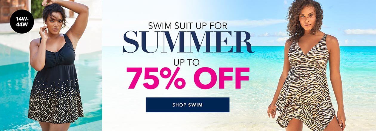 suit up for summer up to 75% off  - shop swim