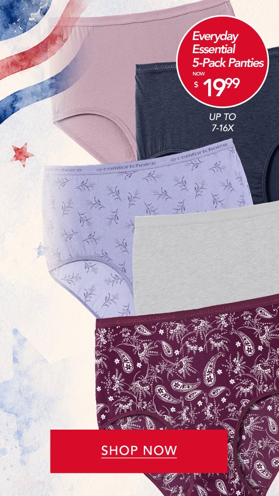 5-Pack Panties now $19.99 Shop Now