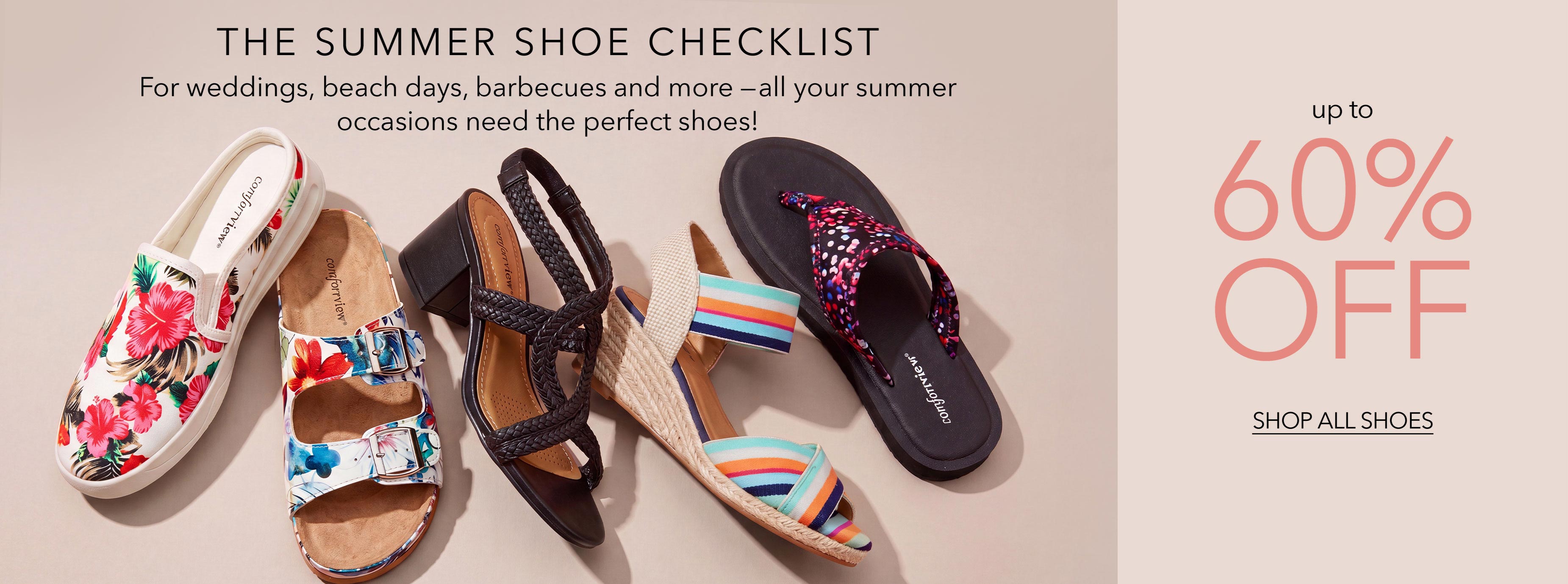 The Summer Shoe Checklist upto 60% off Shop All Shoes