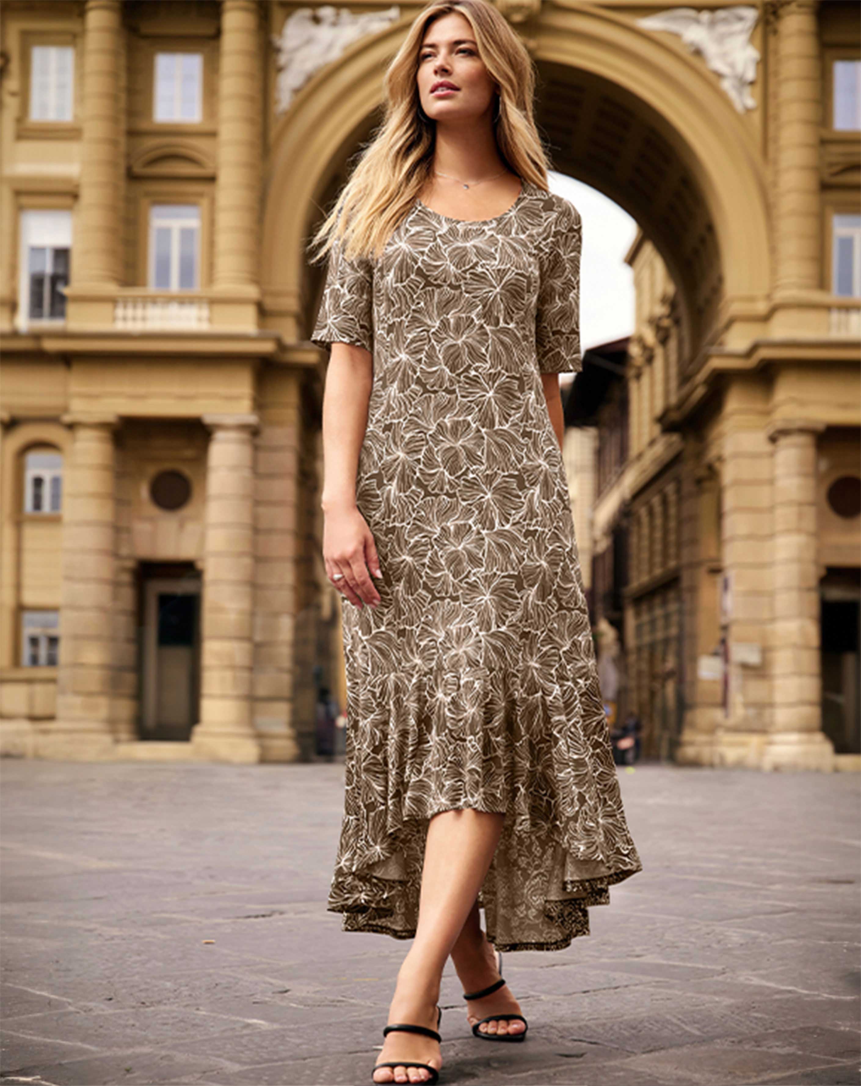 Flounce Hem Maxi Dress