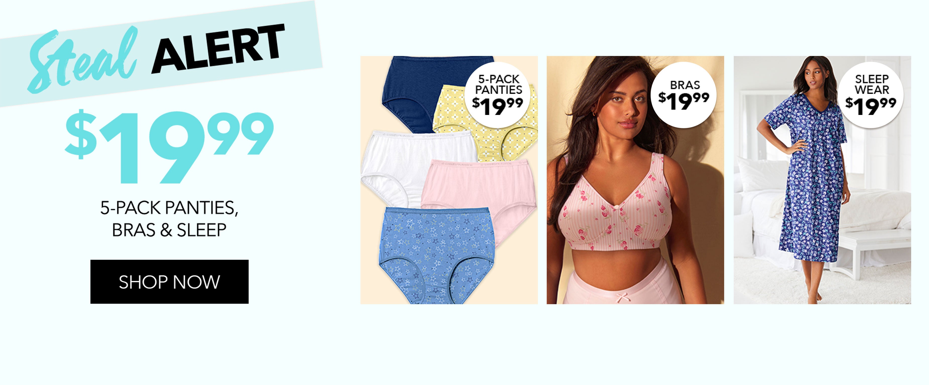 Webbuster ODS - $19.99 5-Pack Panties, Bras & Sleep Shop Now