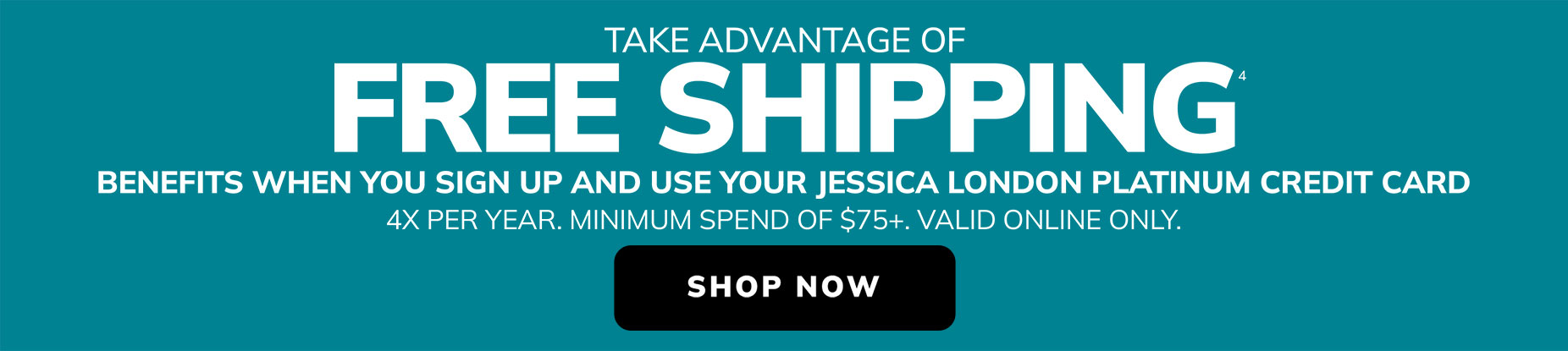 Jessica London Platinum Credit Card - Free shipping