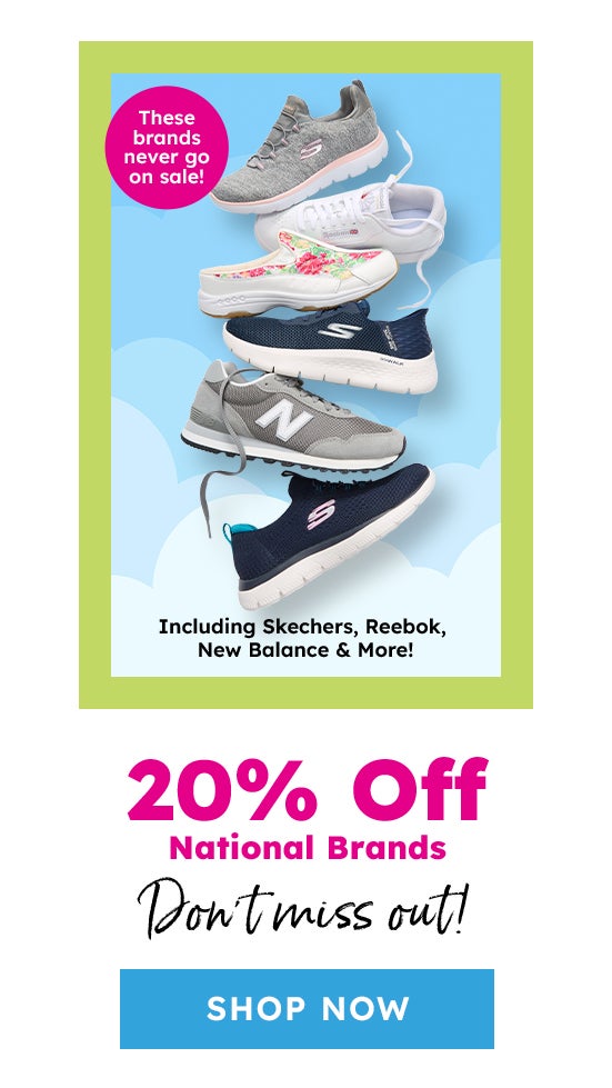 20% Off National Brands Shop Now