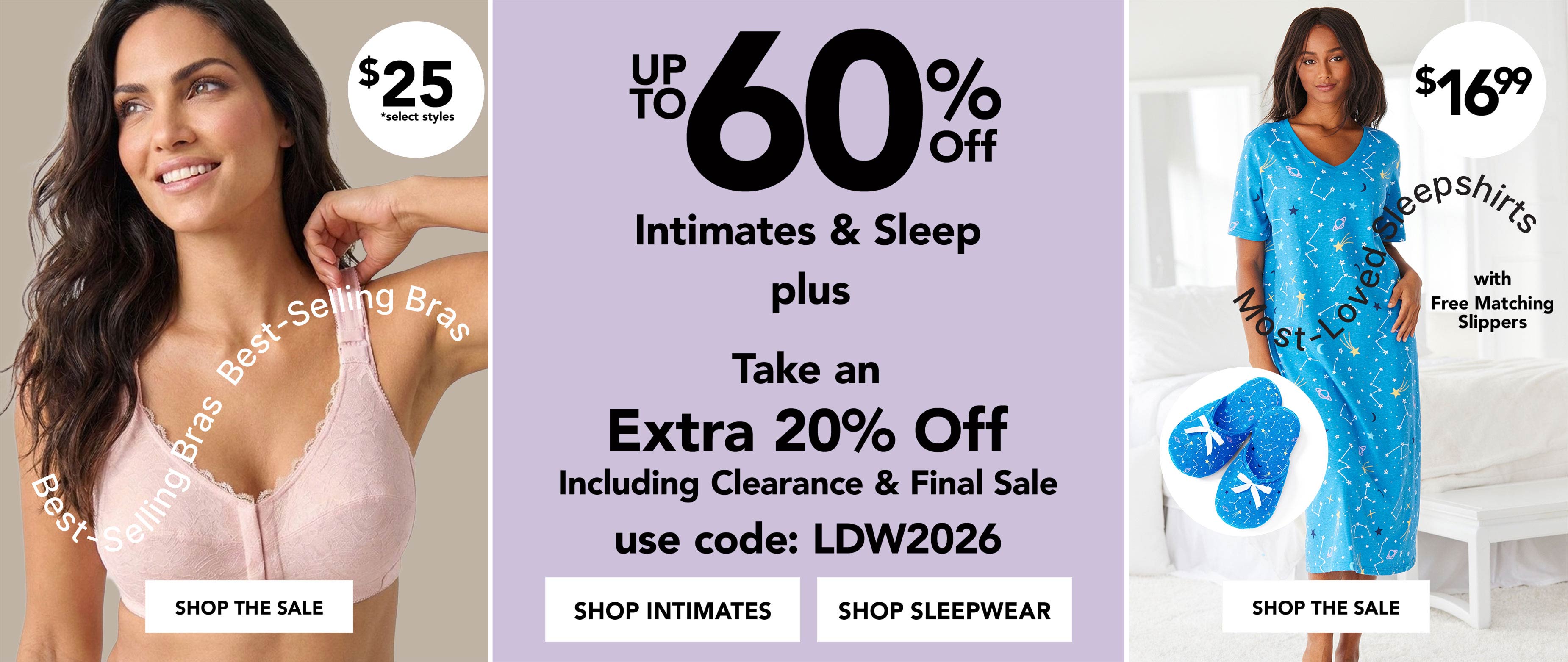 UPTO 60% OFF INTIMATES AND SLEEP