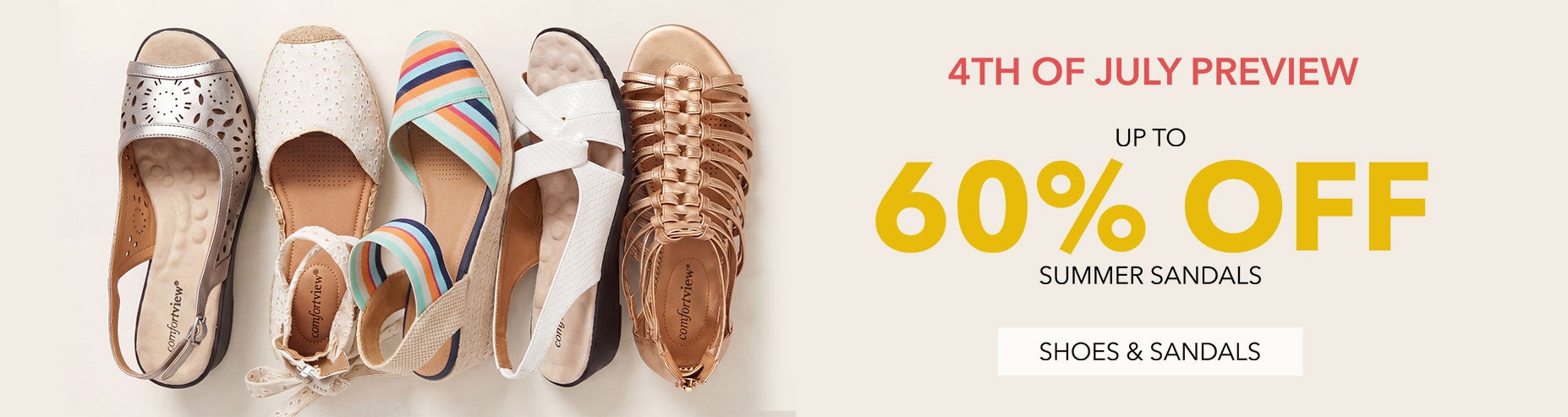 4thOf July Shoe Sale Up to 60% Off Summer Sandals