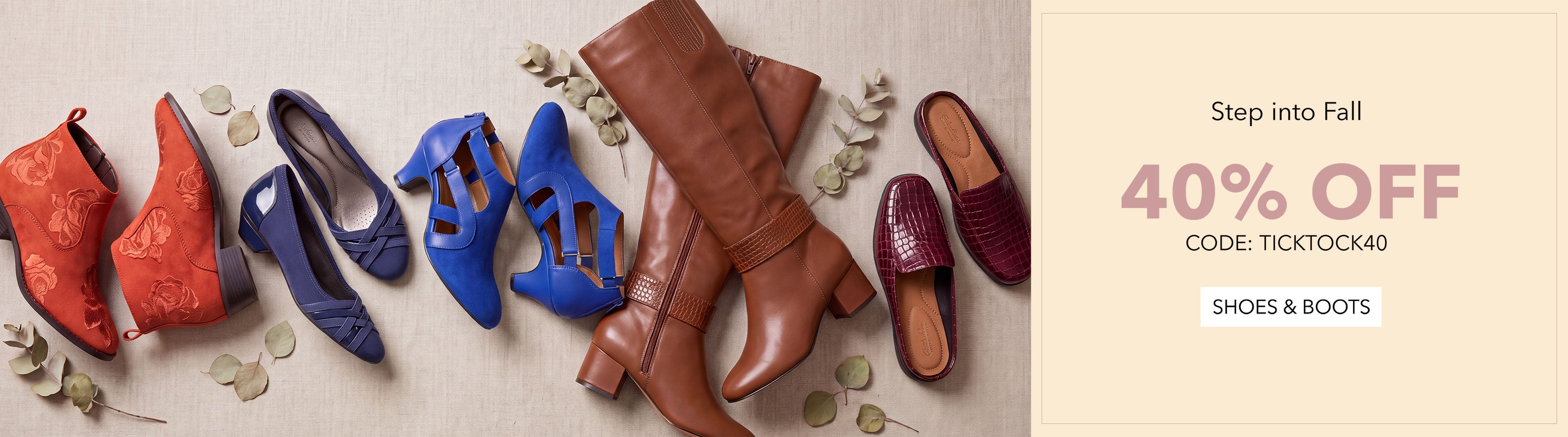 STEP INTO FALL 50% OFF SHOES & BOOTS