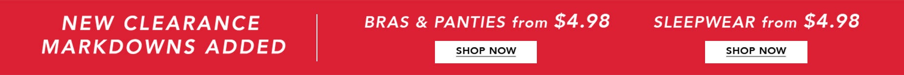 New Clearance Markdowns Added