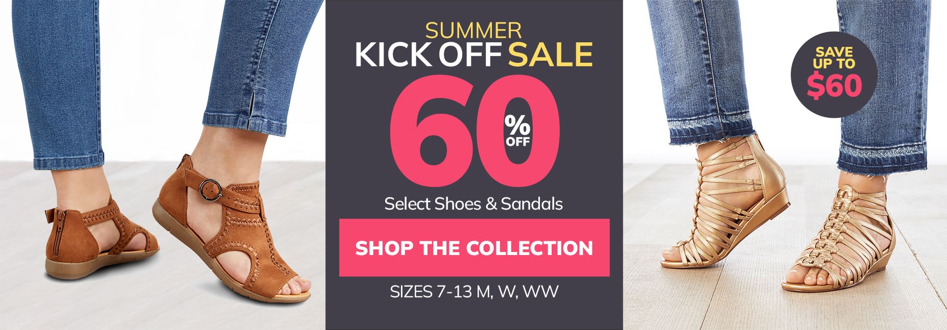 60% OFF SHOES AND SANDALS