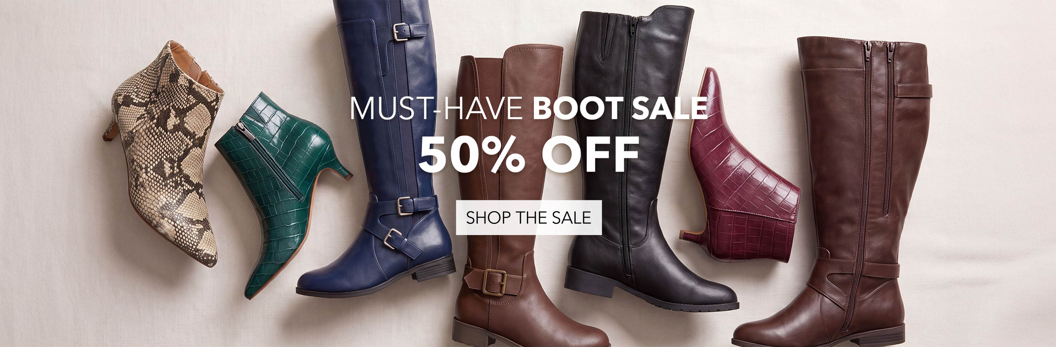MUST HAVE BOOT SALE 50% OFF SHOP THE SALE