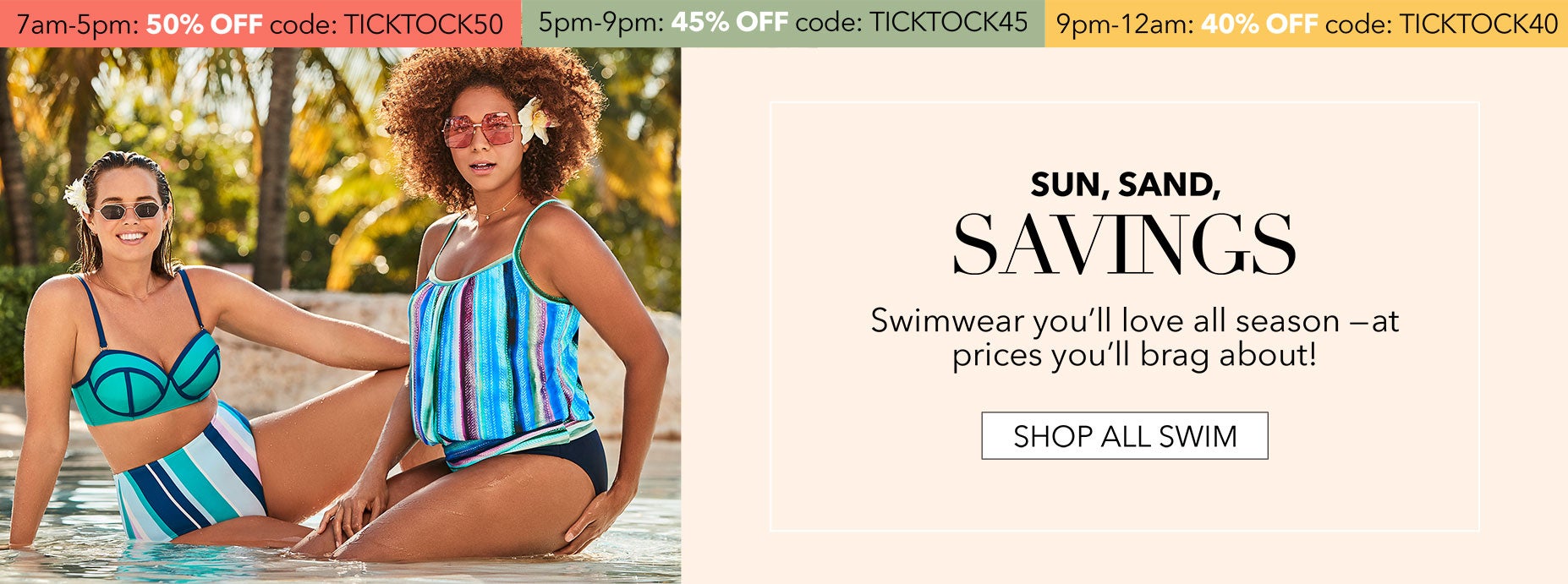 Sun, Sandm, Savings Shop All Swim