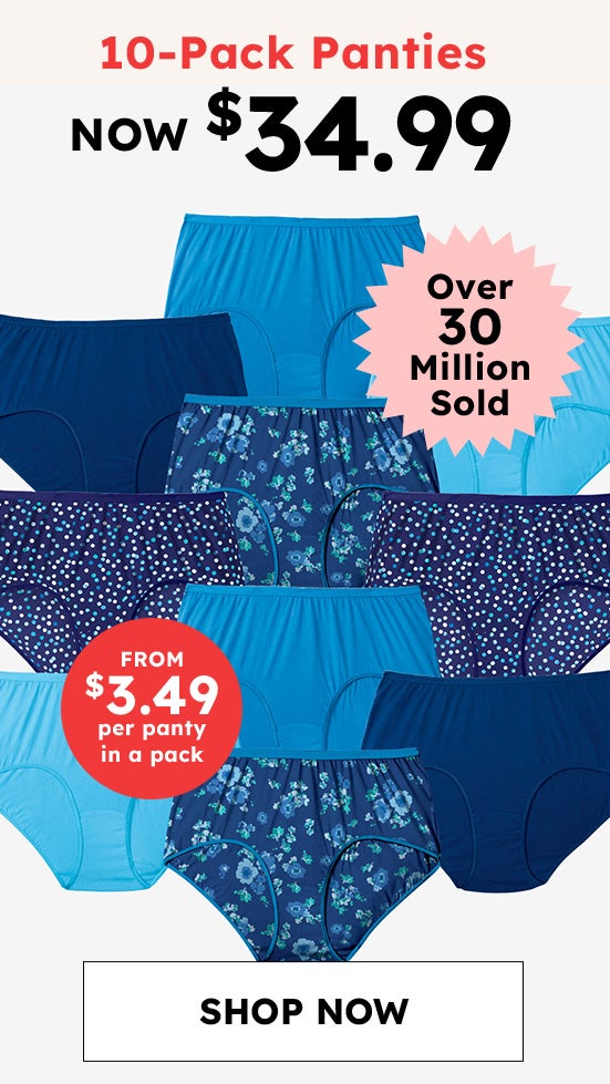 10 Pack Panties now $34.99