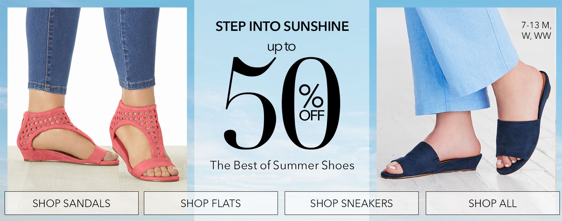UP TO 50% OFF SHOES & SANDALS